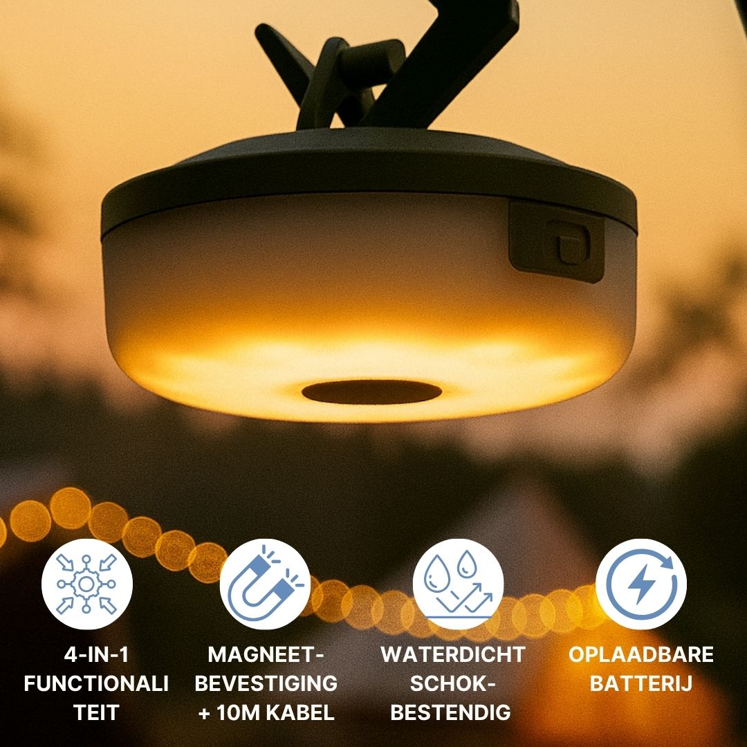 CampGlow™ – Sfeer, licht en rust. Altijd bij je.