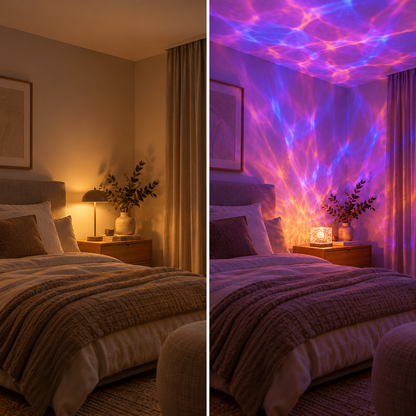 AuraCube™ – golvenprojector met volledige 360° kamerdekking