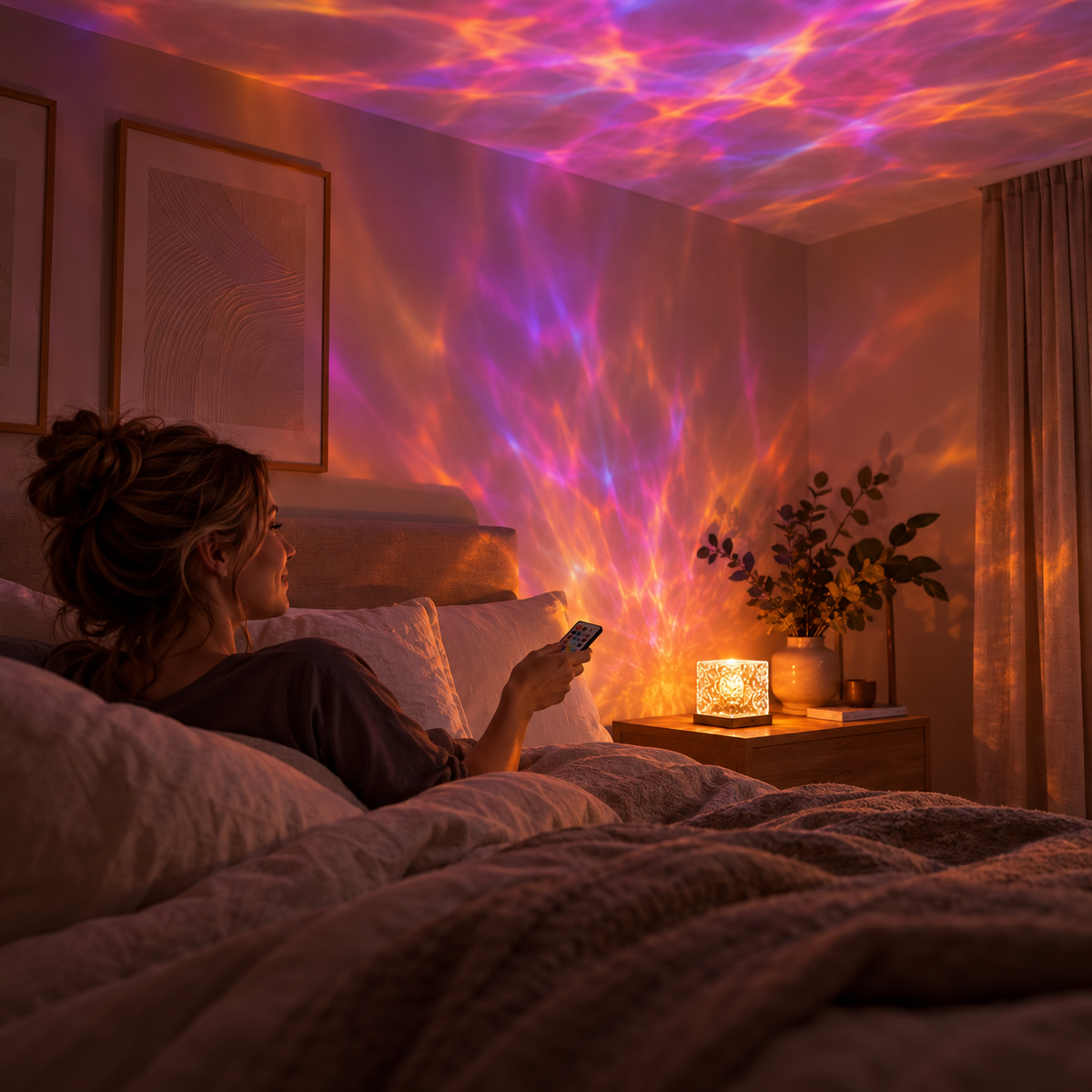 AuraCube™ – golvenprojector met volledige 360° kamerdekking