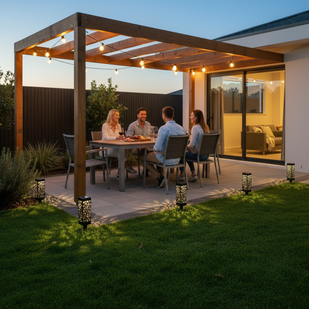 SchemerSpel™ - Solar Tuinlamp die Lichtpatronen Maakt